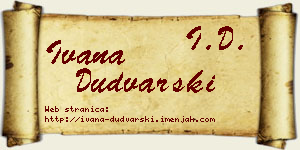 Ivana Dudvarski vizit kartica